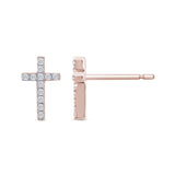 <span>DIAMOND CLOSEOUT! </span>.10ct G SI 10KT Rose Gold Diamond Diamond Cross Earrings