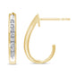 .10ct G SI 10KT Yellow Gold Diamond J Hoop Earrings