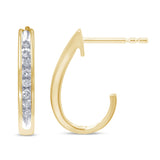 <span>DIAMOND CLOSEOUT! </span>.10ct G SI 10KT Yellow Gold Diamond J Hoop Earrings