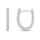 .13ct G SI 10KT White Gold Diamond Hoop Earrings