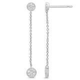.15ct G SI 14K White Gold Diamond Round Shaped Drop Dangle Earrings