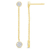 Yellow Gold Diamond ring - DIAMOND CLOSEOUT! .15ct G SI 14K Yellow Gold Diamond Round Shaped Drop Dangle Earri