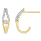 .16ct G SI 14K Yellow Gold Diamond Link Style Earrings