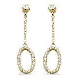 .36ct G SI 14K Yellow Gold Diamond Oval Shaped Drop Earrings Screw Backings