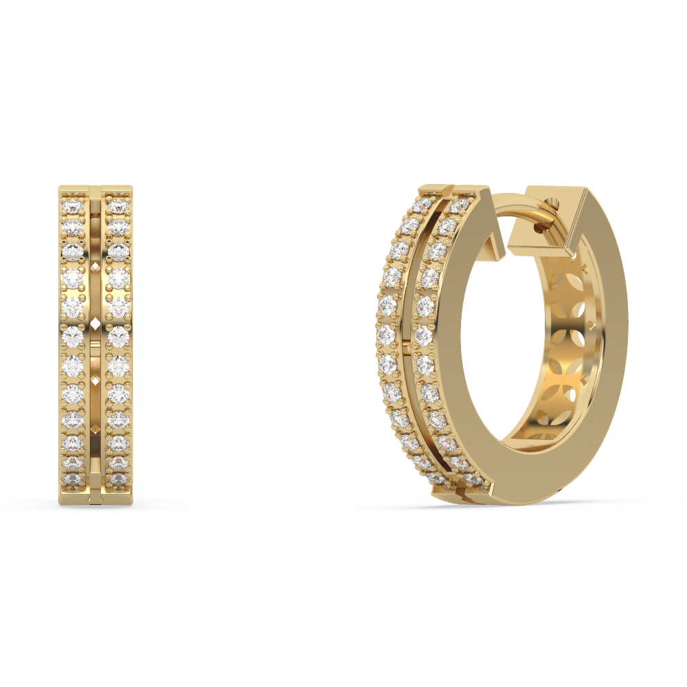 .16ct G SI 14K Yellow Gold Diamond Hoop Earrings