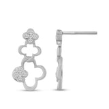 .21ct G SI 14K White Gold Diamond Three Flower Earrings