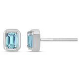 .36ct G SI 14K White Gold Aquamarine Gemstone Earrings