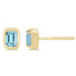 .39ct G SI 14K Yellow Gold Aquamarine Gemstone Stud Earrings