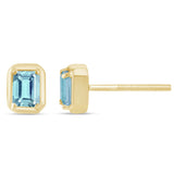 .31ct G SI 14K Yellow Gold Aquamarine Gemstone Stud Earrings
