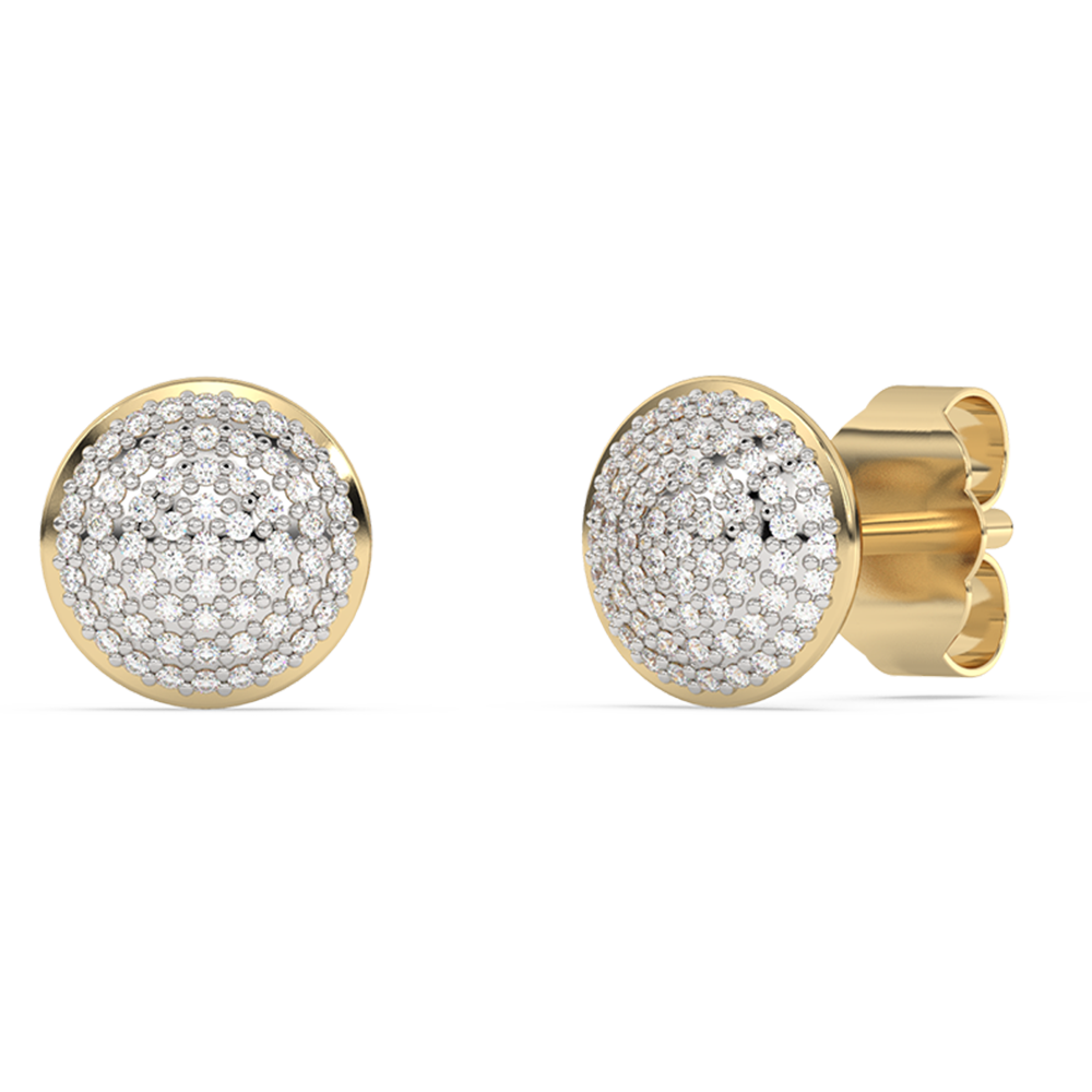 .18ct G SI 14K Yellow Gold Diamond Round Earrings