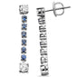 <span style="color:purple">SPECIAL!</span> 1.00ct G SI 14K White Gold Diamond & Blue Sapphire Dangling Earrings