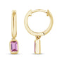 <span style="color:purple">SPECIAL!</span>.63ct G SI 14K Yellow Gold Petite Pink Tourmaline Gemstone Hoop Earrings