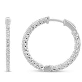 1.54ct G SI 14K White Gold Diamond Hoop Earrings