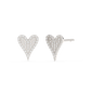 .12ct G SI 14K White Gold Diamond Heart Earrings
