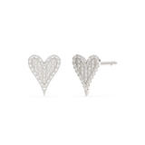 .12ct G SI 14K White Gold Diamond Heart Earrings