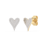 .12ct G SI 14K Yellow Gold Diamond Heart Earrings