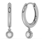 .08ct G SI 14K White Gold Diamond Petite Hoop Earrings