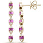 .42ct F SI 14K Yellow Gold Diamond & Ruby Dangling Earrings Pushback