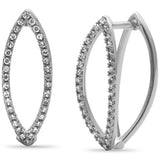 .25ct G SI 14K White Gold Diamond Marquise Shape Hoop Earrings