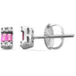 .19ct G SI 14K White Gold Diamond & Ruby Gemstones Earrings