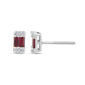 .19ct G SI 14K White Gold Diamond & Ruby Gemstones Earrings