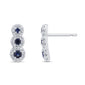 .47ct G SI 14K White Gold Diamond & Blue Sapphire Gemstones Drop Earrings
