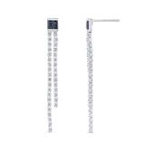1.58ct G SI 14K White Gold Diamond & Blue Sapphire Gemstone Drop Earrings