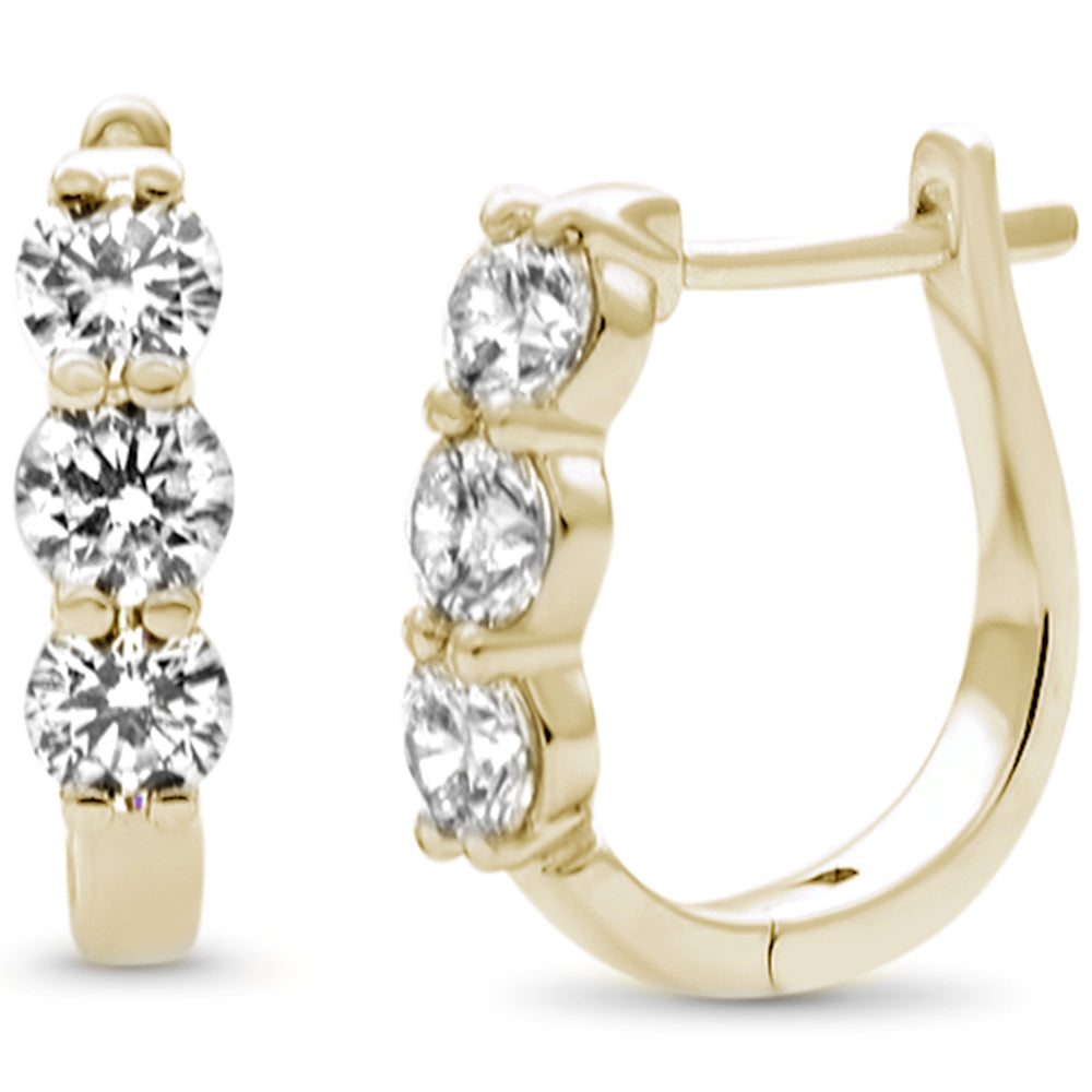 1.10ct G SI 14K Yellow Gold Diamond Hoop Earrings