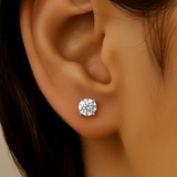 1.42ct G SI 14K White Gold Round Diamond Solitaire Earrings