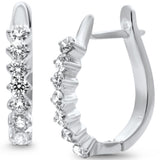 <span style="color:purple">SPECIAL!</span> .72ct G SI 14K White Gold Round Diamond Hoop Earrings