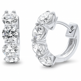 2.66ct G SI 14K White Gold Round Diamond Hoop Earrings