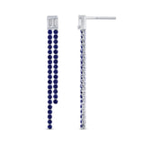 1.85ct G SI 14K White Gold Diamond & Blue Sapphire Drop Earrings