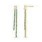 <span style="color:purple">SPECIAL!</span>1.38ct G SI 14K Yellow Gold Diamond & Emerald Gemstones Drop Earrings