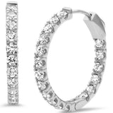 <span style="color:purple">SPECIAL!</span> 2.01ct G SI 14K White Gold Diamond Hoop Earrings