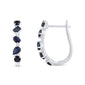 <span style="color:purple">SPECIAL!</span> 1.48ct G SI 14K White Gold Blue Sapphire Gemstones Hoop Earrings