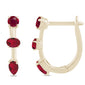 .79ct G SI 14K Yellow Gold Ruby Gemstones Hoop Earrings