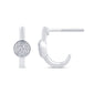 .13ct G SI 14K White Gold Diamond Petite J Hoop Earrings