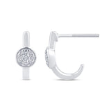 .13ct G SI 14K White Gold Diamond Petite J Hoop Earrings
