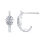 .13ct G SI 14K White Gold Diamond Petite J Hoop Earrings