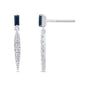 .36ct G SI 14K White Gold Diamond & Blue Sapphire Gemstones Drop Earrings