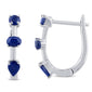 .91ct G SI 14K White Gold Blue Sapphire Gemstones Hoop Earrings