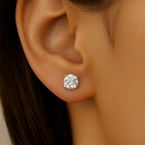 1.42ct G SI 14K White Gold Round Diamond Solitaire Earrings