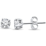 1.11ct G SI 14K White Gold Round Diamond Solitaire Earrings