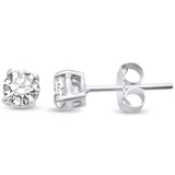 <span style="color:purple">SPECIAL!</span> 1.00ct G SI 14K White Gold Diamond Solitaire Stud Earrings
