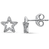 .10ct G SI 14K White Gold Diamond Star Shape Earrings