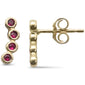 .21ct G SI 14K Yellow Gold Ruby Gemstone Bezel Set Earrings