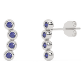 .18ct G SI 14K White Gold Blue Sapphire Gemstone Earrings