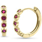 .31ct G SI 14K Yellow Gold Ruby Gemstones Hoop Earrings