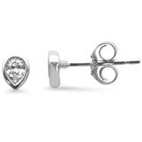 .19ct G SI 14K White Gold Diamond Pear Shape Petite Earrings
