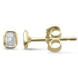 <span style="color:purple">¡ESPECIAL!</span>.22ct G SI Pendientes de oro amarillo de 14K con diamantes en forma de esmeralda pequeños